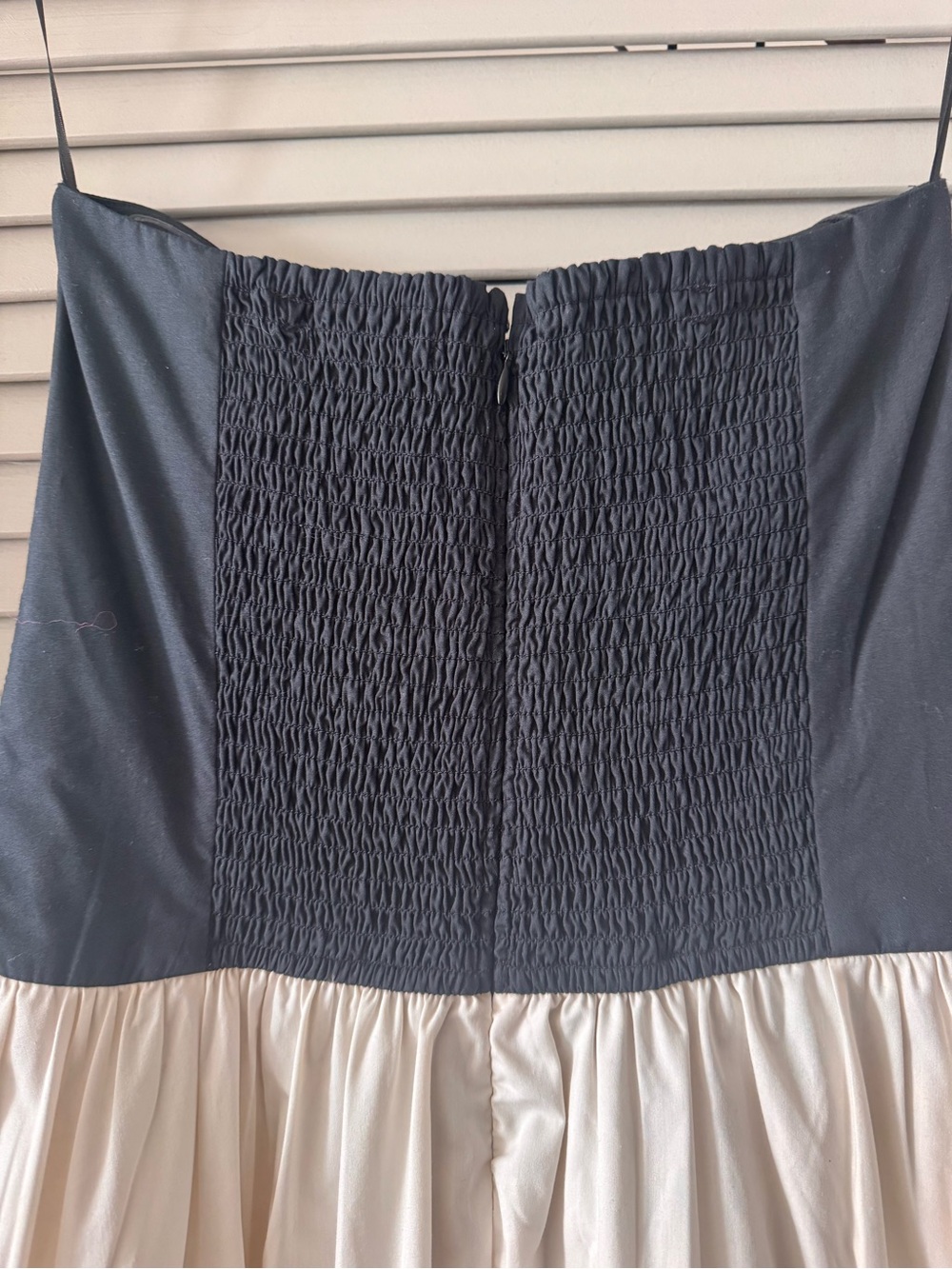 Abercrombie & Fitch | Black & Beige Contrast Chic Strapless Dress w/ Pockets S - Picture 6 of 8